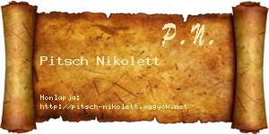 Pitsch Nikolett névjegykártya