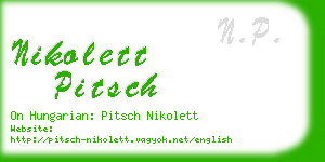 nikolett pitsch business card